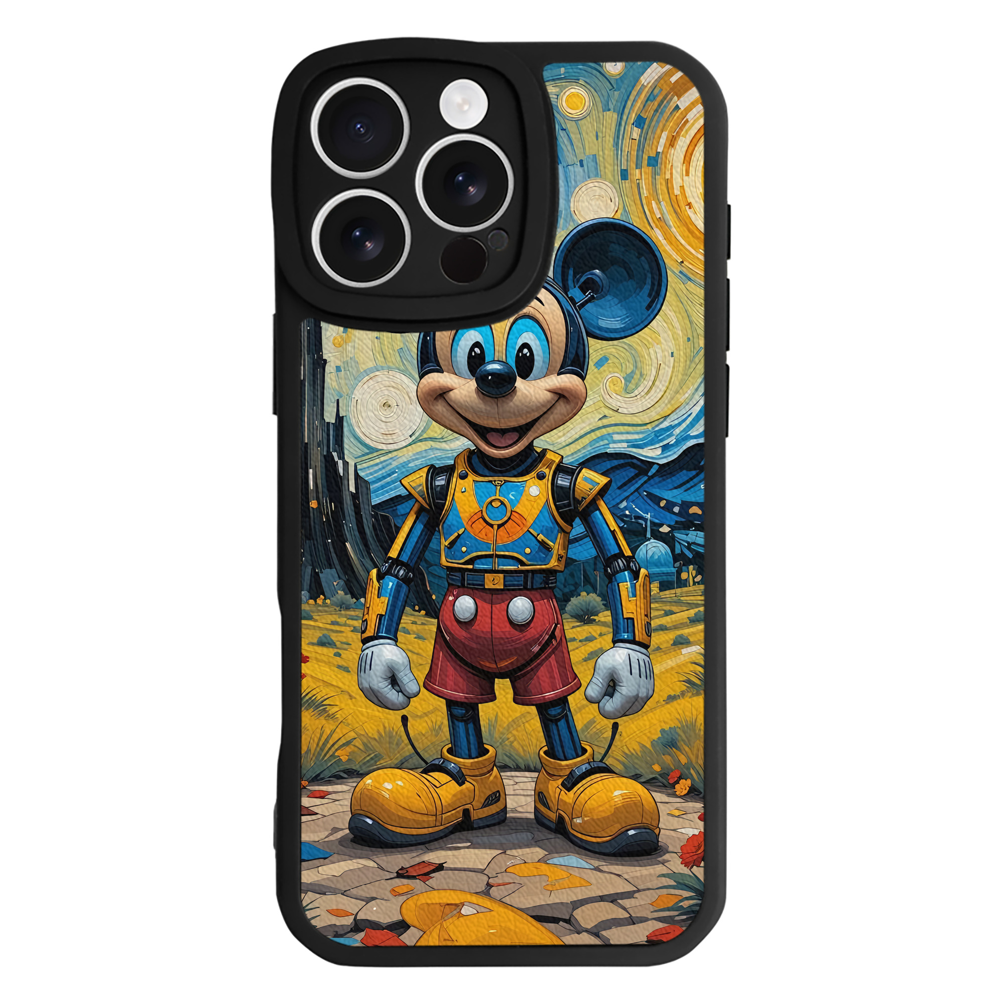 （画像用） ミッキーマウス Mickey Mouse 【iPhone 16シリーズ対応】シリコンスマホケース（レザー調） 材質：シリコン